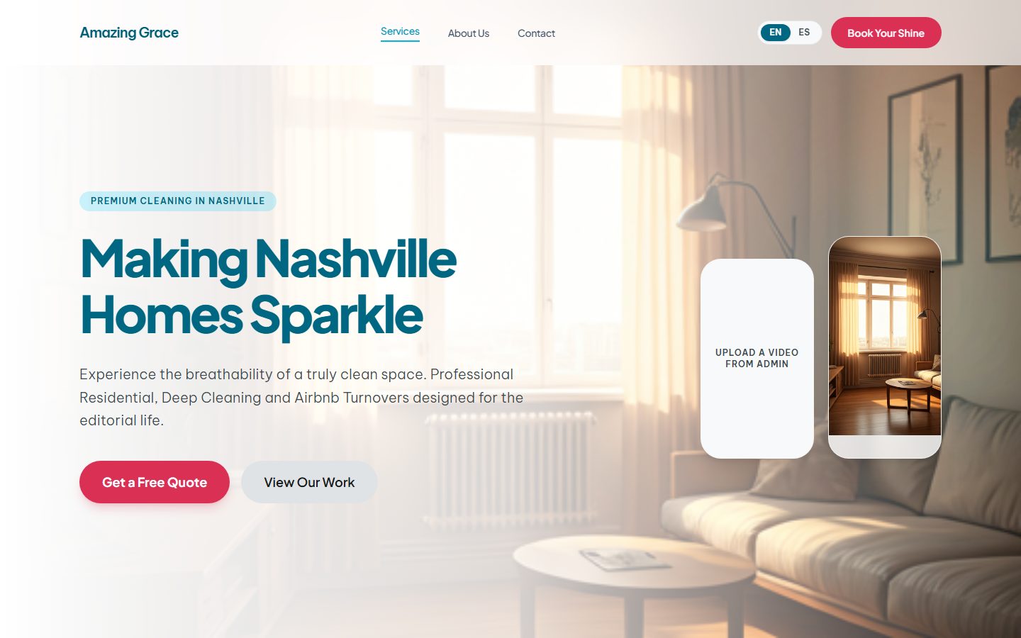 Amazing Grace Cleaning Services — website preview
