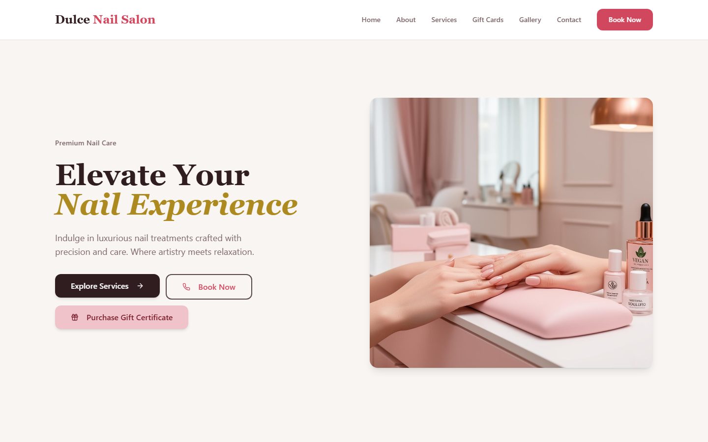 Dulce Nail Salon — website preview