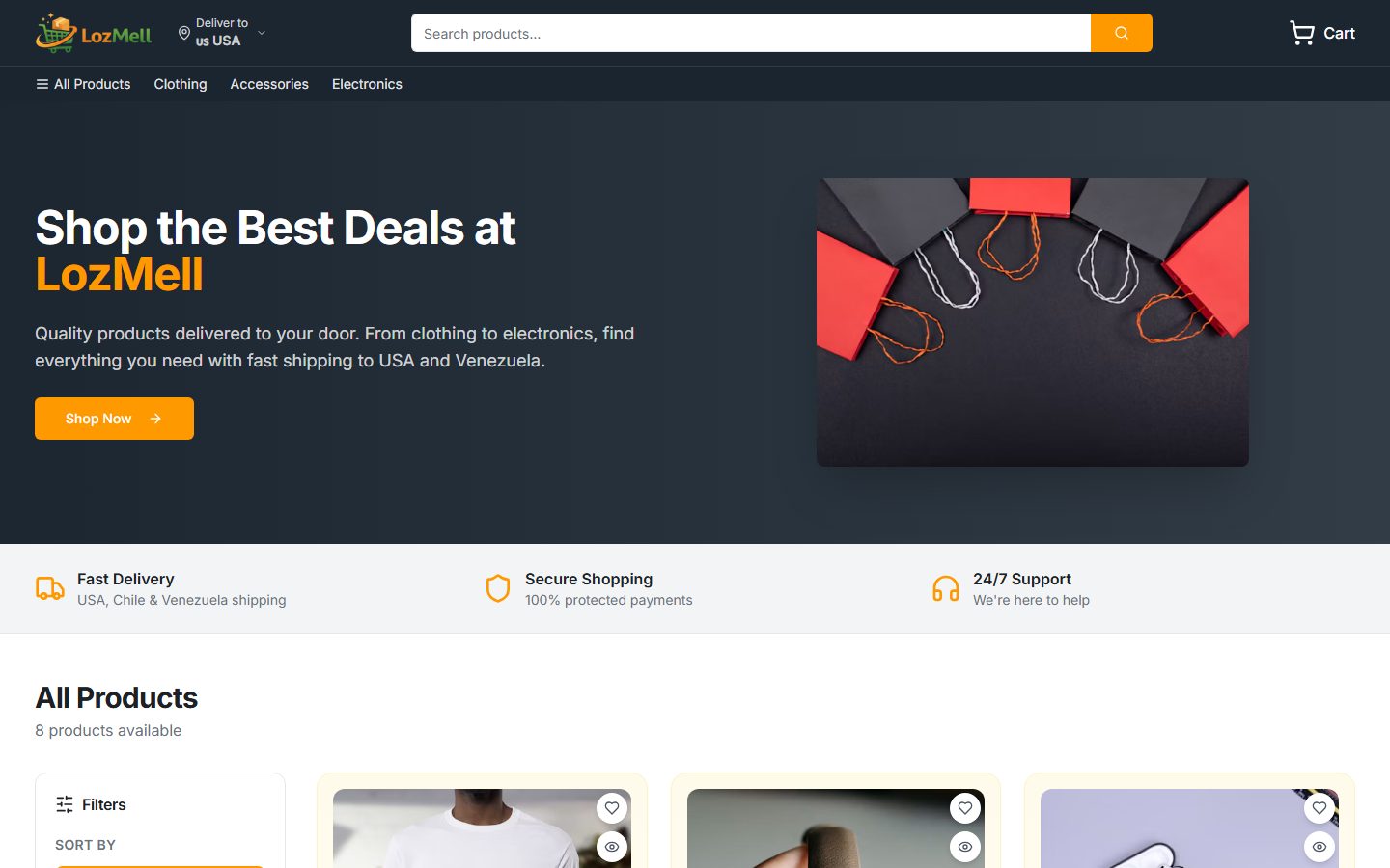 LozMell Marketplace — website preview