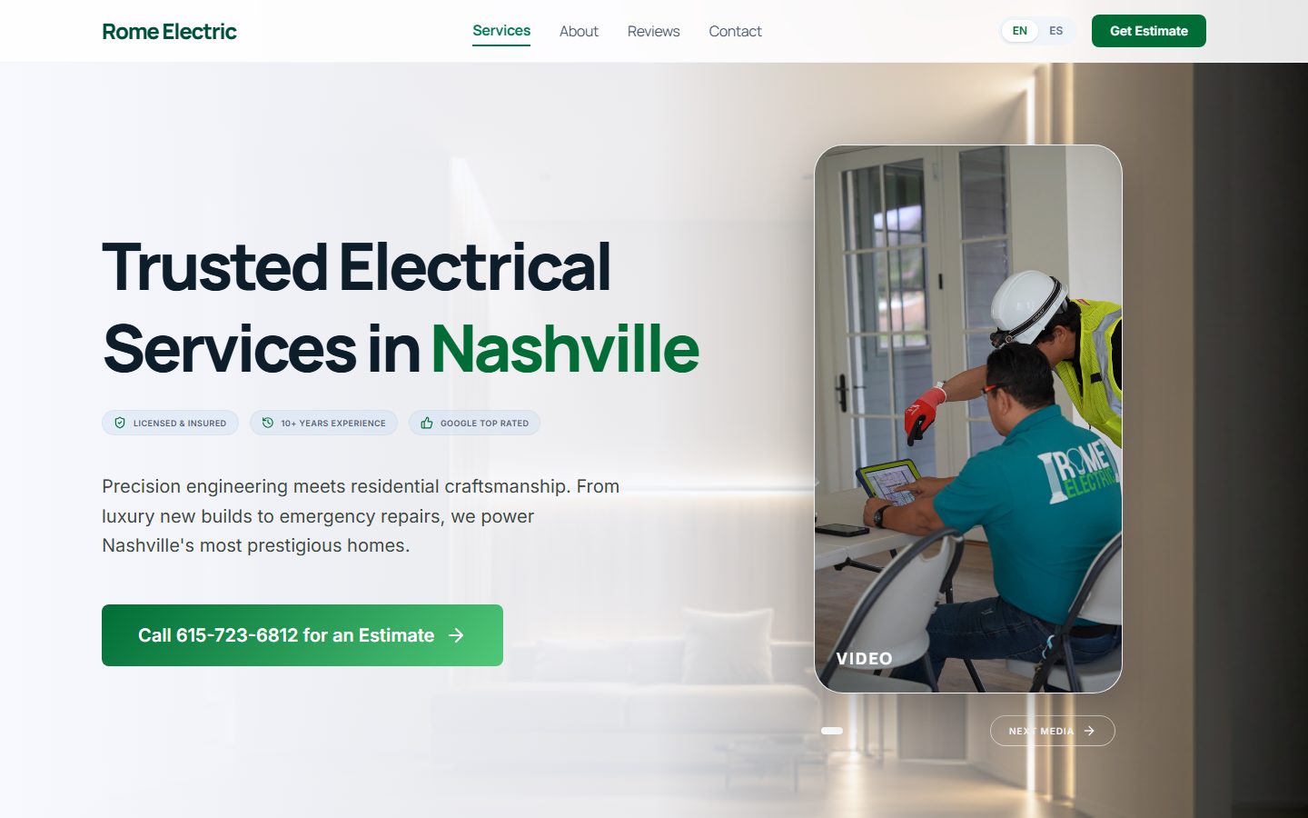Rome Electric — website preview