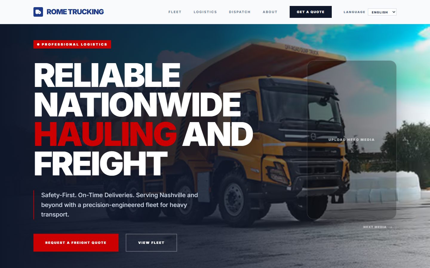 Rome Trucking Services LLC — website preview