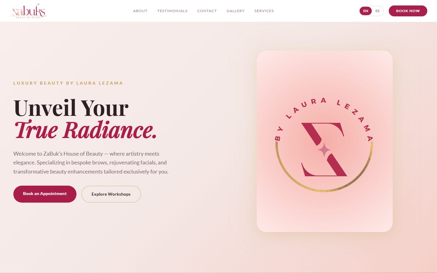 Zabuk's House of Beauty — website preview